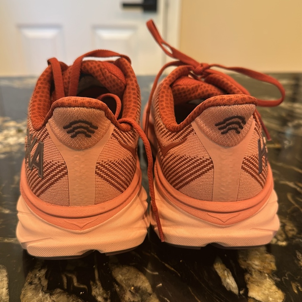 Hoka Women's Athletic Shoes in Coral and Pink - Picture 2 of 9